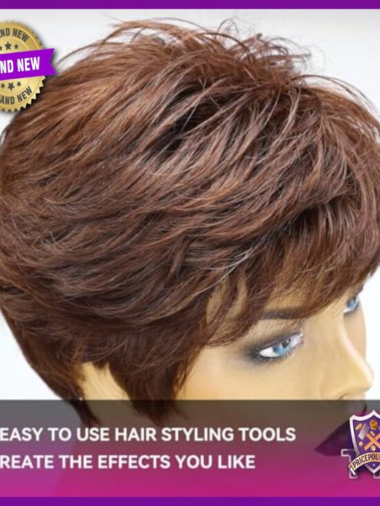 Short Pixie Cut Human Hair Wig Glueless Heat Resistant Tangle Free main image 6